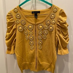 Mustard Yellow Beaded Sweater